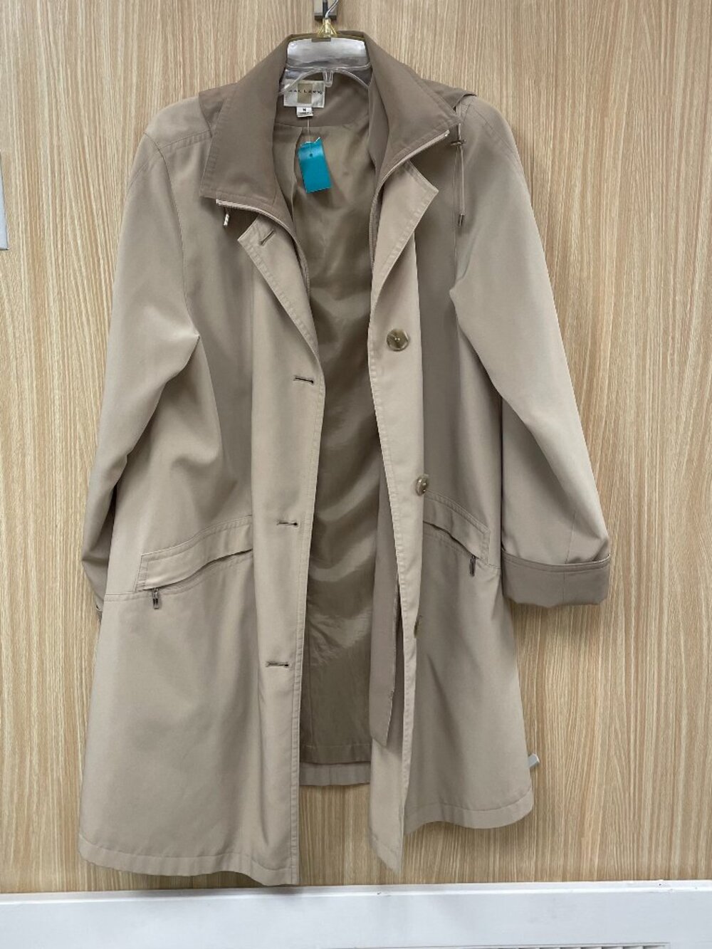 Gallery Khaki Trench Coat Size M